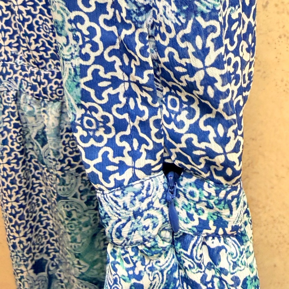 Banana Republic 6P Blue White Light Resort Core Halter Neck Sleeveless Dress - Picture 14 of 16
